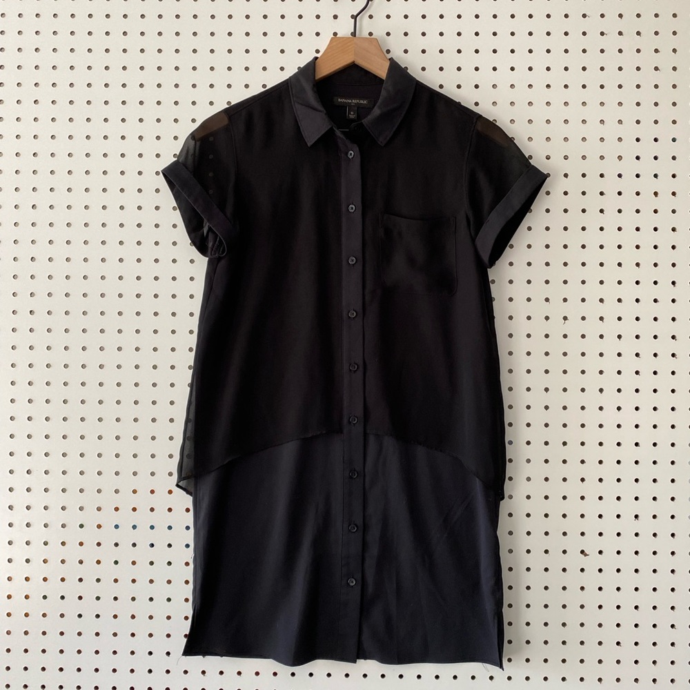 Banana Republic Black Button Down Layered Dress